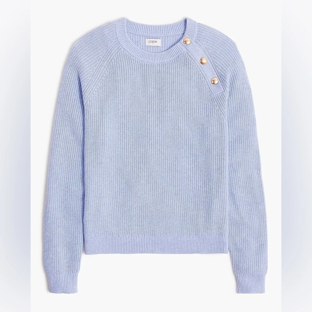 J crew Button raglan crewneck sweater